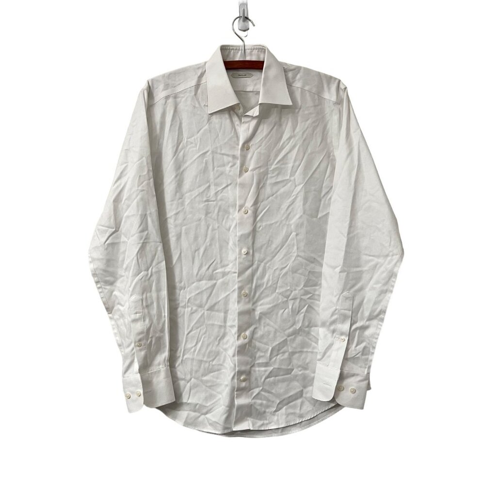 Suitsupply Traveller White Slim Cotton Long Sleeve Dress Shirt Mens 15.5 39